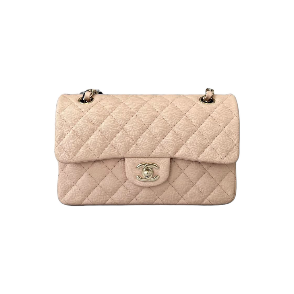 Small Classic Flap Caviar Pink LGHW