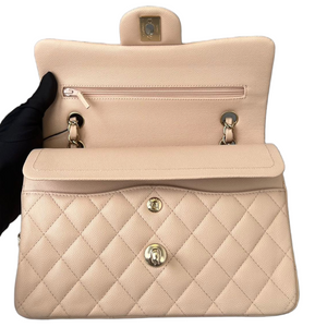 Small Classic Flap Caviar Pink LGHW