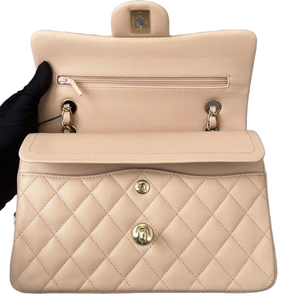 Small Classic Flap Caviar Pink LGHW