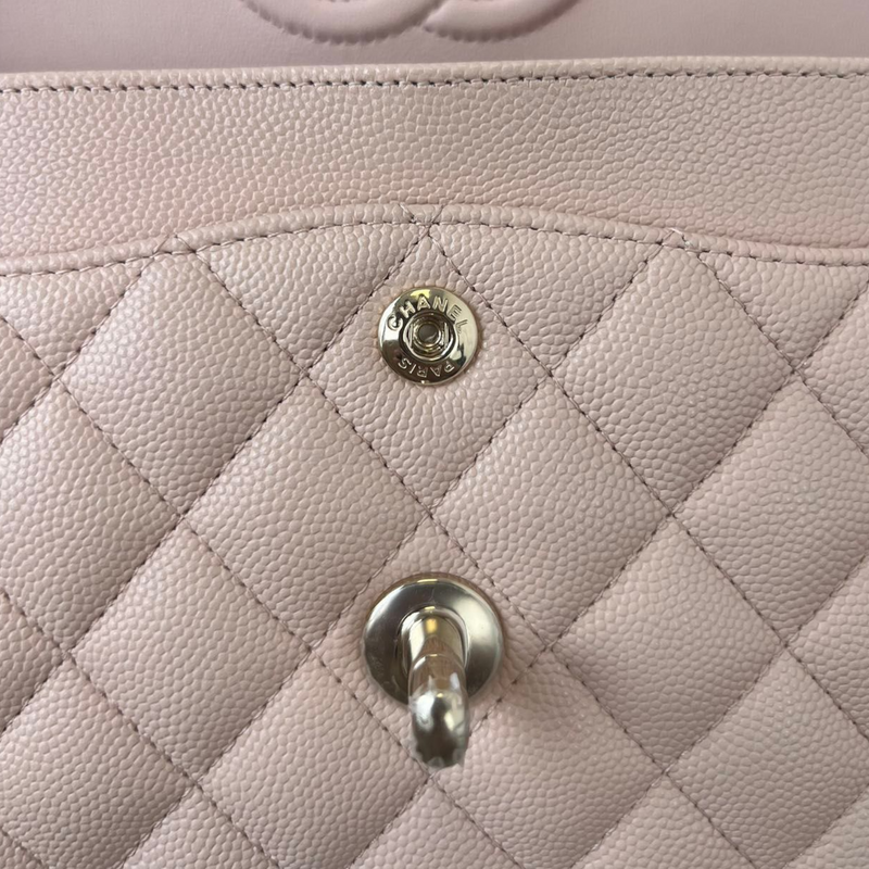 Small Classic Flap Caviar Pink LGHW