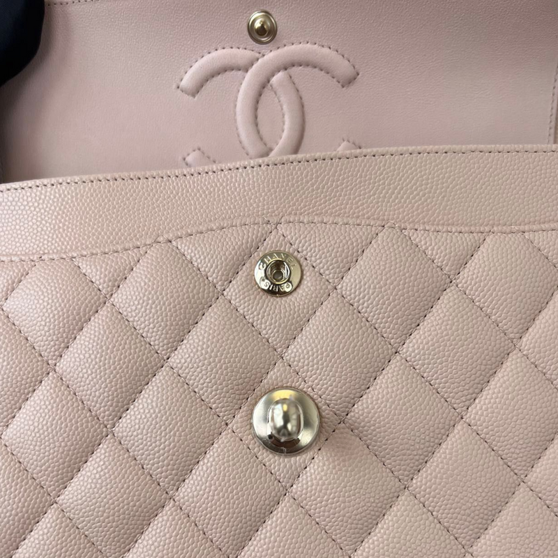 CHANEL Caviar Quilted Jumbo Single Flap Grey, FASHIONPHILE