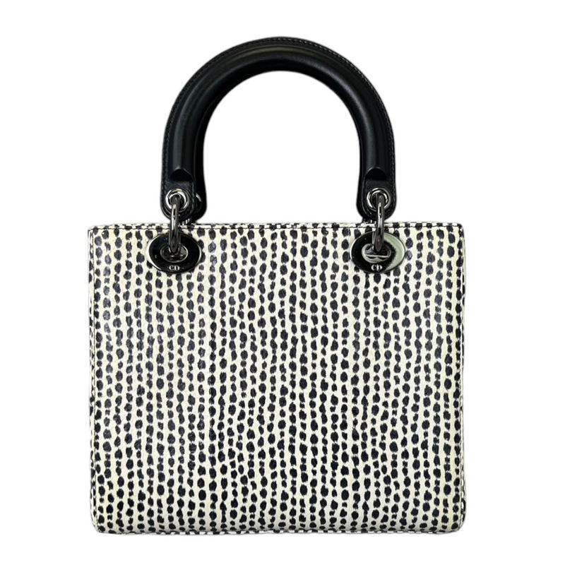 Lady Dior Medium Python Black and White SHW