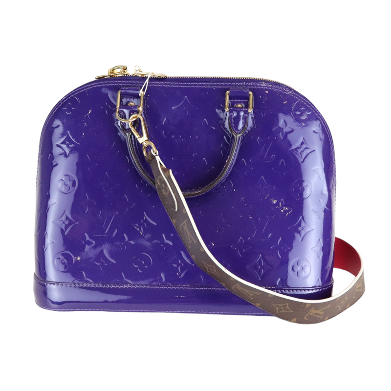 Louis Vuitton Monogram Vernis Magenta Alma PM bag + matching strap –  Bagaholic