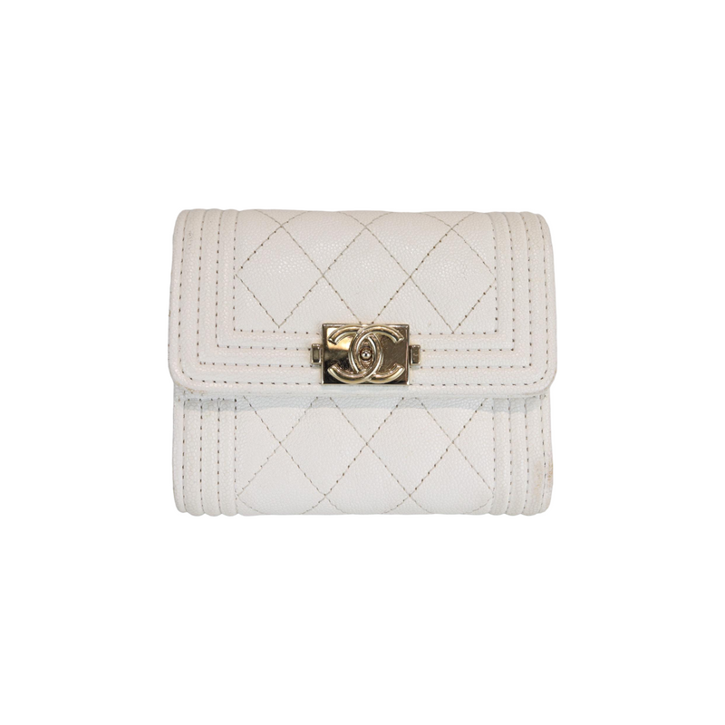 Chanel Quilted Mini CC Day Backpack Caviar White LGHW