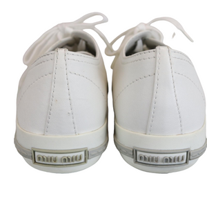 Cap Toe Leather Sneaker White Size 37.5