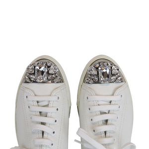 Cap Toe Leather Sneaker White Size 37.5