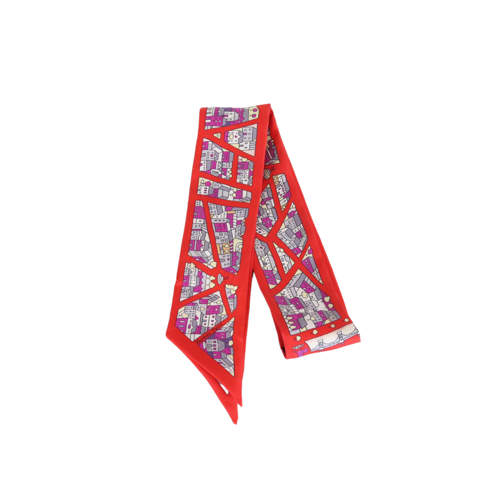 Twilly Scarf Silk Red Multicolor