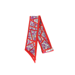 Twilly Scarf Silk Red Multicolor