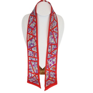 Twilly Scarf Silk Red Multicolor