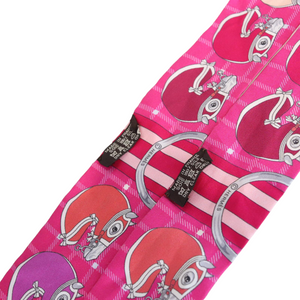Twilly Set Silk Scarf in Fuschia, Rose Vif and Corail
