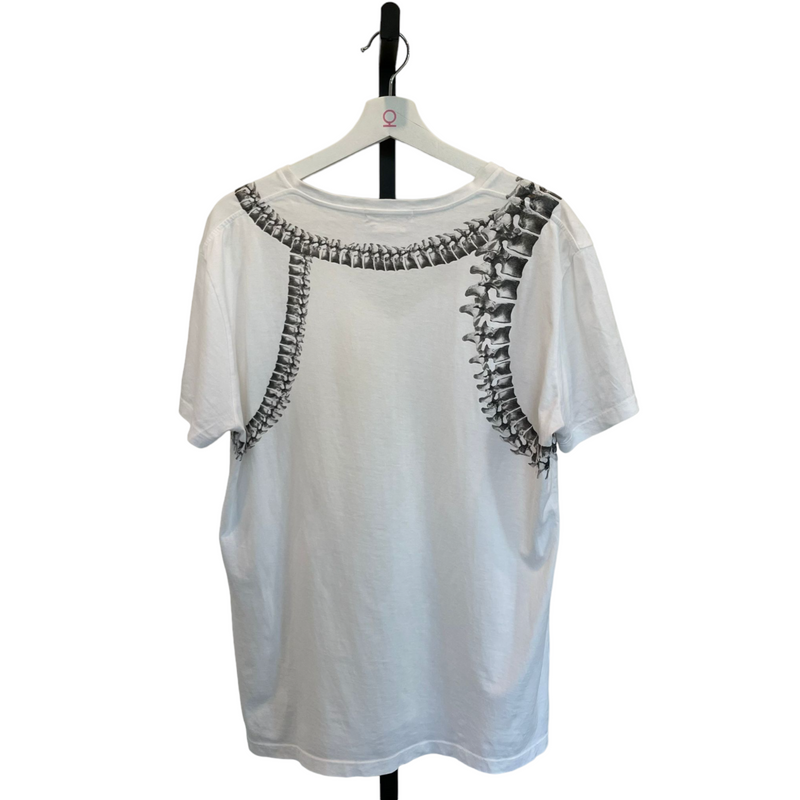 White Snake Print V-Neck T-Shirt Extra Large