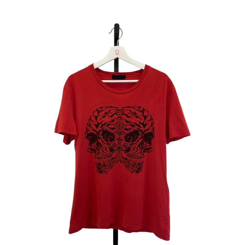 Skull Print T-Shirt Red Large