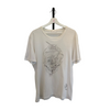 Skull Print Over Cotton Jersey T-Shirt White Large