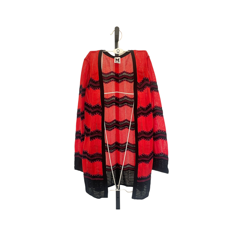 Red and Black Zig Zag Pattern Sweater Small