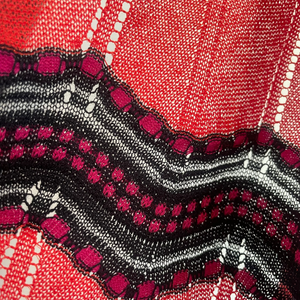 Red and Black Zig Zag Pattern Sweater Small