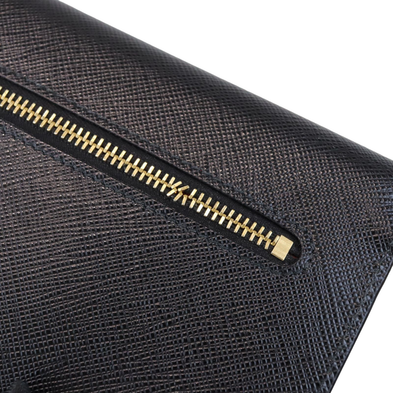 Prada Azzurro Saffiano Leather Wristlet Clutch Bag 1N188M