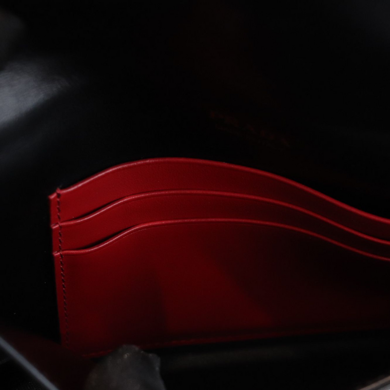 Saffiano Leather Envelope Wristlet Clutch Black