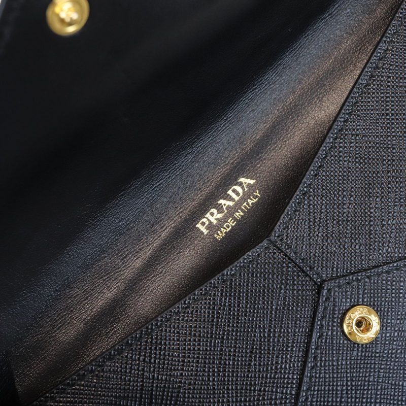 Prada Azzurro Saffiano Leather Wristlet Clutch Bag 1N188M