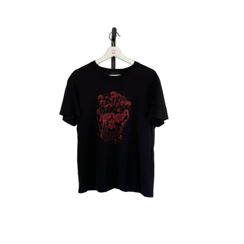 Skull Print T-Shirt Red Large