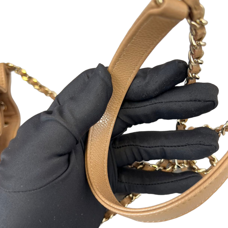 Caviar Mini Bucket Caramel Brown Bag GHW
