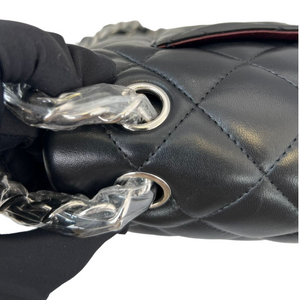 Lambskin Jumbo Double Flap Black SHW