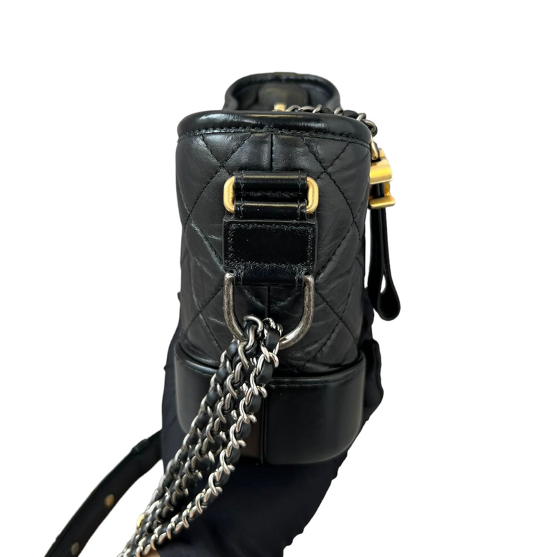 chanel black gabrielle backpack small