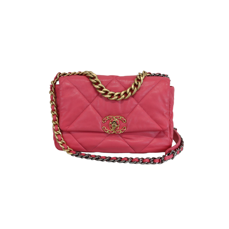 Mini flap bag, Lambskin, red — Fashion