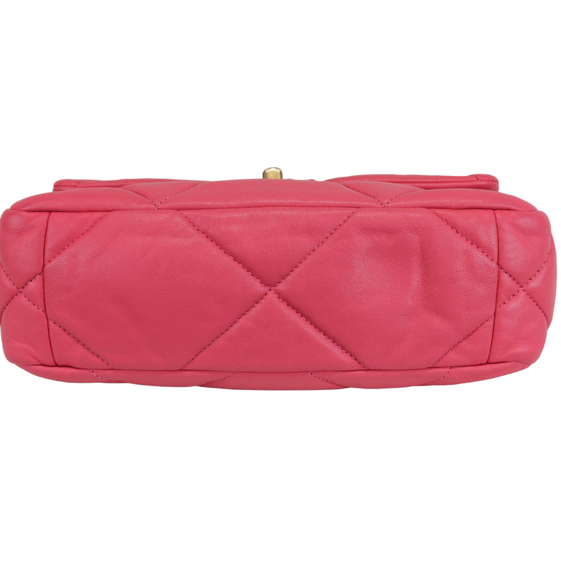 Lambskin Quilted Small 19 Flap Dark Pink