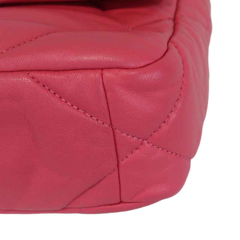 Lambskin Quilted Small 19 Flap Dark Pink