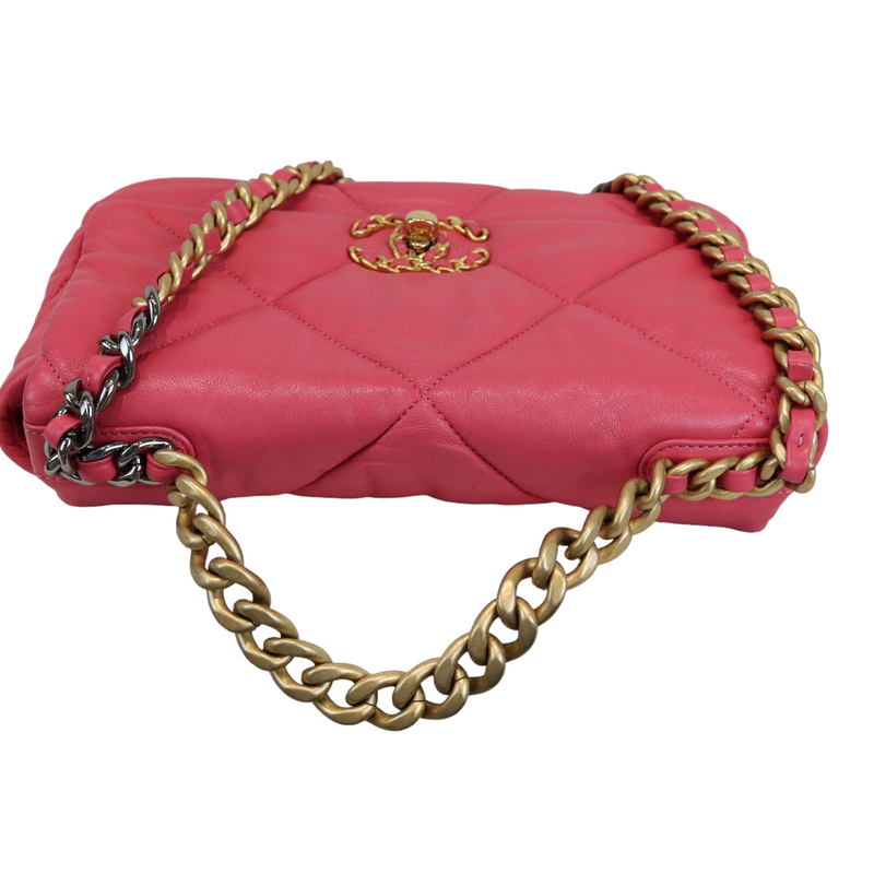Chanel 19 Small Flap Bag in Iridescent Metallic Sunset Pearl Pink - SOLD