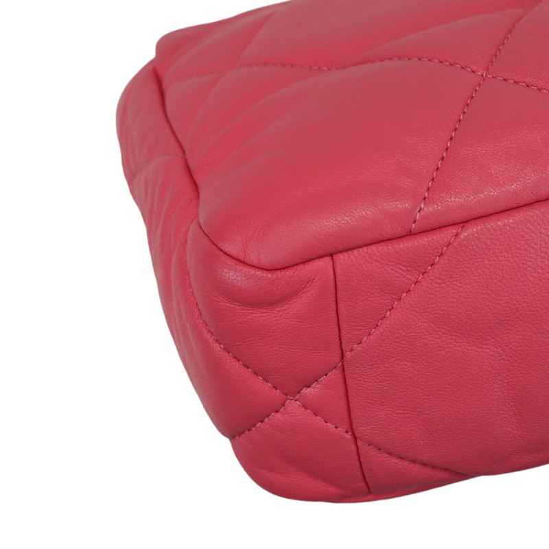 Lambskin Quilted Small 19 Flap Dark Pink