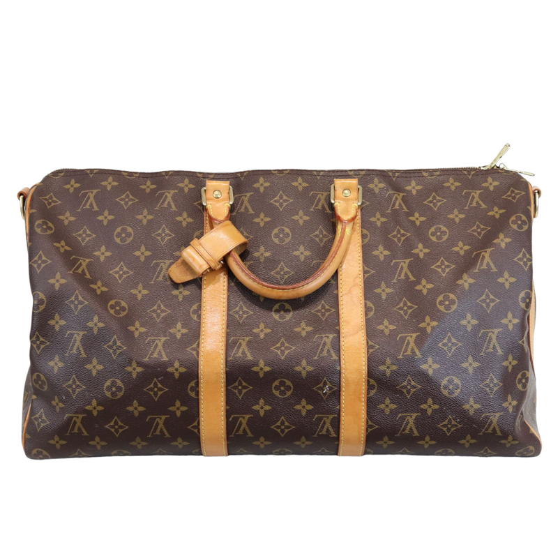 Louis Vuitton Vintage Brown Monogram Canvas Keepall Bandouliere 55