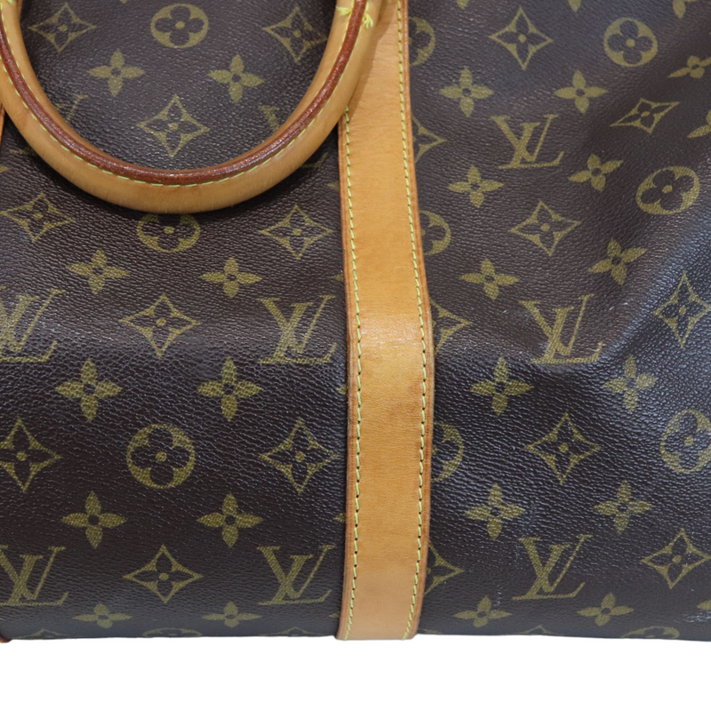 Louis Vuitton Khaki Green Keepall Bandoulière 50 of Giant Monogram