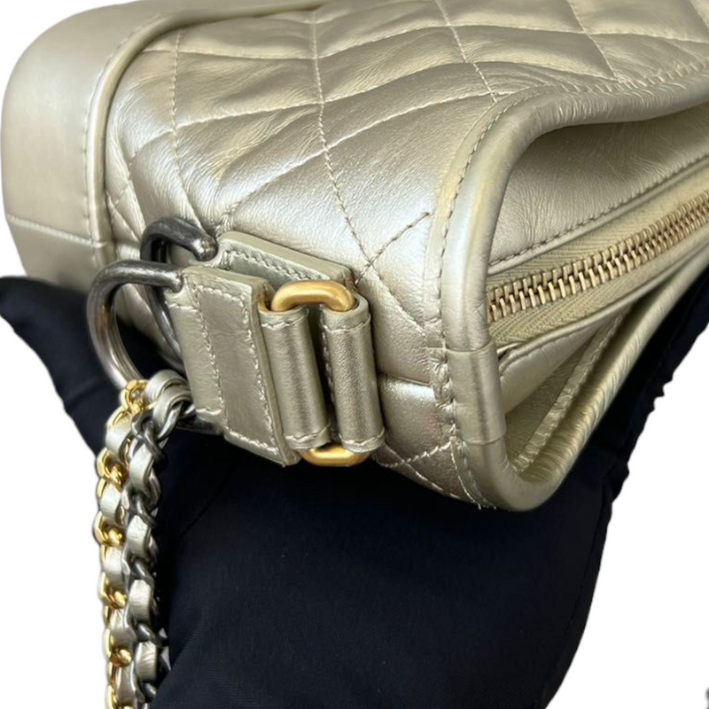 A BEIGE PONYHAIR SHOULDER BAG WITH AGED GOLD HARDWARE, CHANEL