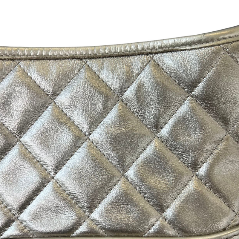 Gabrielle Hobo Small Metallic Pale Calfskin Gold MHW