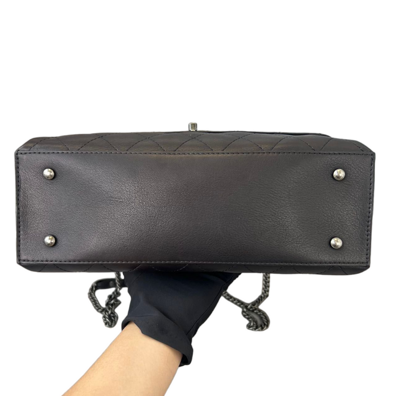 Calfskin Stitched Urban Luxury Top Handle Bag Black RHW