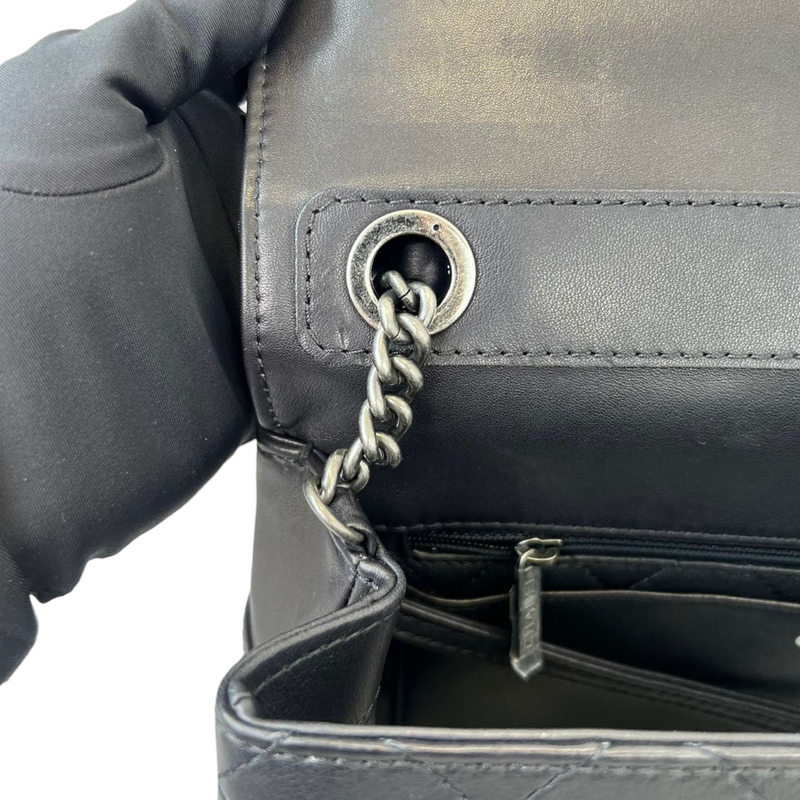 Calfskin Stitched Urban Luxury Top Handle Bag Black RHW