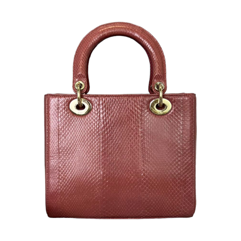 Lady Dior Medium Python Pink GHW