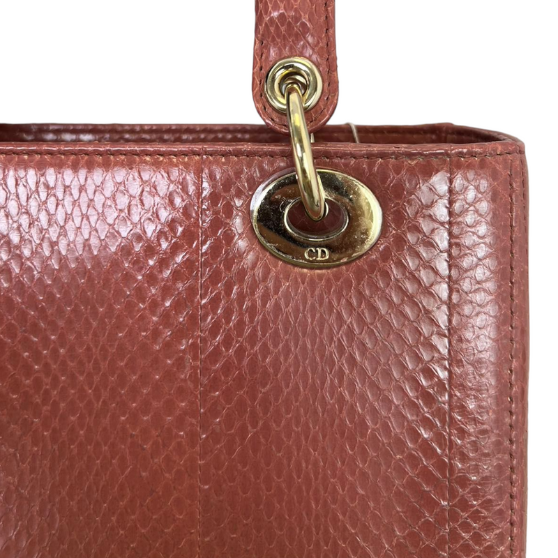 Lady Dior Medium Python Pink GHW