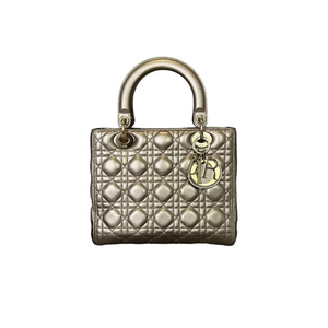 Calfskin Cannage Medium Lady Dior Gold GHW