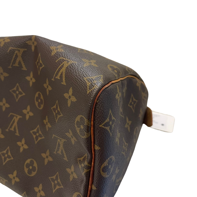 Louis Vuitton Cream & Burgundy Grained Calf Leather Lockme Day Bag