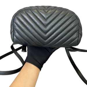 Calfskin Chevron Quilted Small Urban Spirit Backpack Black