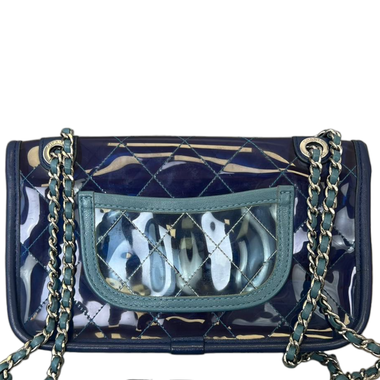 Chanel PVC Lambskin Stitched Mini Coco Splash Flap Blue SHW
