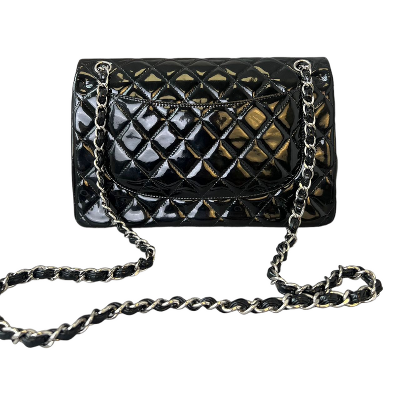 Chanel Patent Quilted Jumbo Double Flap Black SHW – Bag Religion