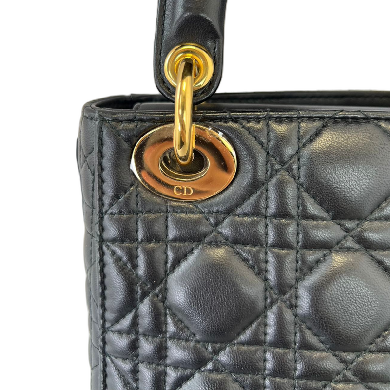 Lambskin Cannage Mini Lady Dior Black GHW