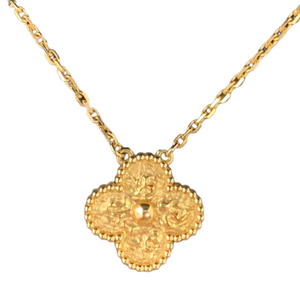 18K Gold Vintage Alhambra Pendant Necklace