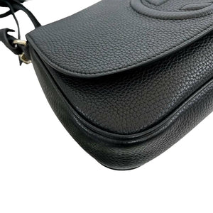 Pebbled Calfskin Small Soho Disco Bag Black LGHW