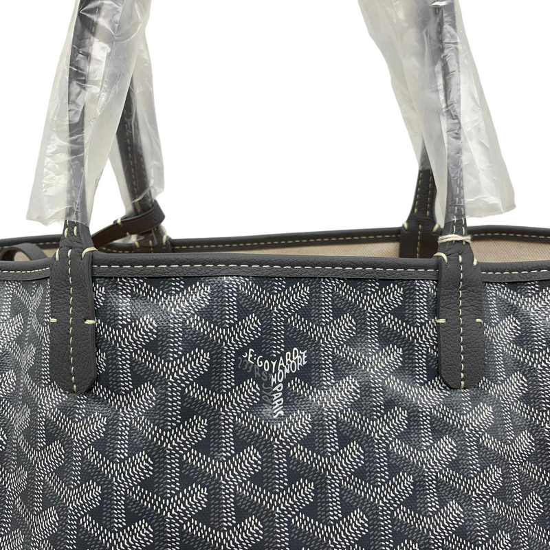 Goyard Saint Louis PM Tote Bag Goyardine Canvas Grey SHW