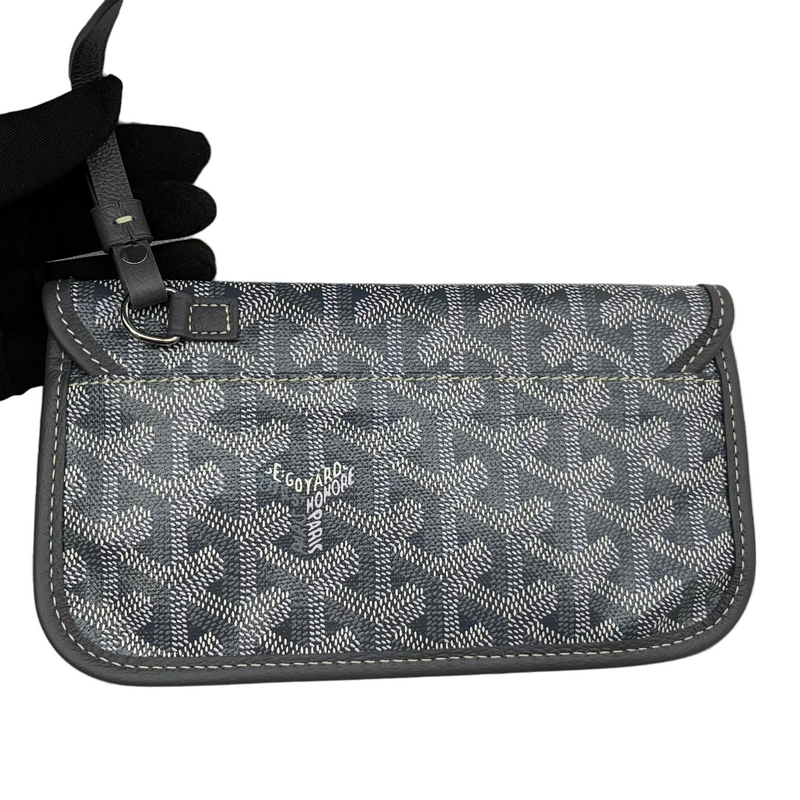 Goyard Plumet Pouch Black in Canvas/Calfskin with Palladium-tone - US