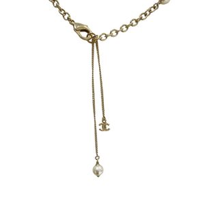 Pearl CC Long Necklace Gold